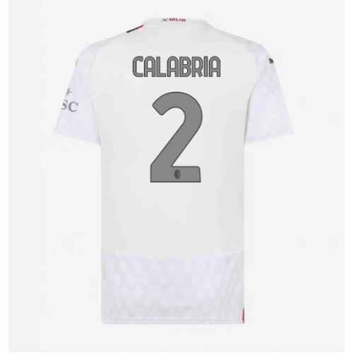 Dámy Fotbalový dres AC Milan Davide Calabria #2 2023-24 Venkovní Krátký Rukáv